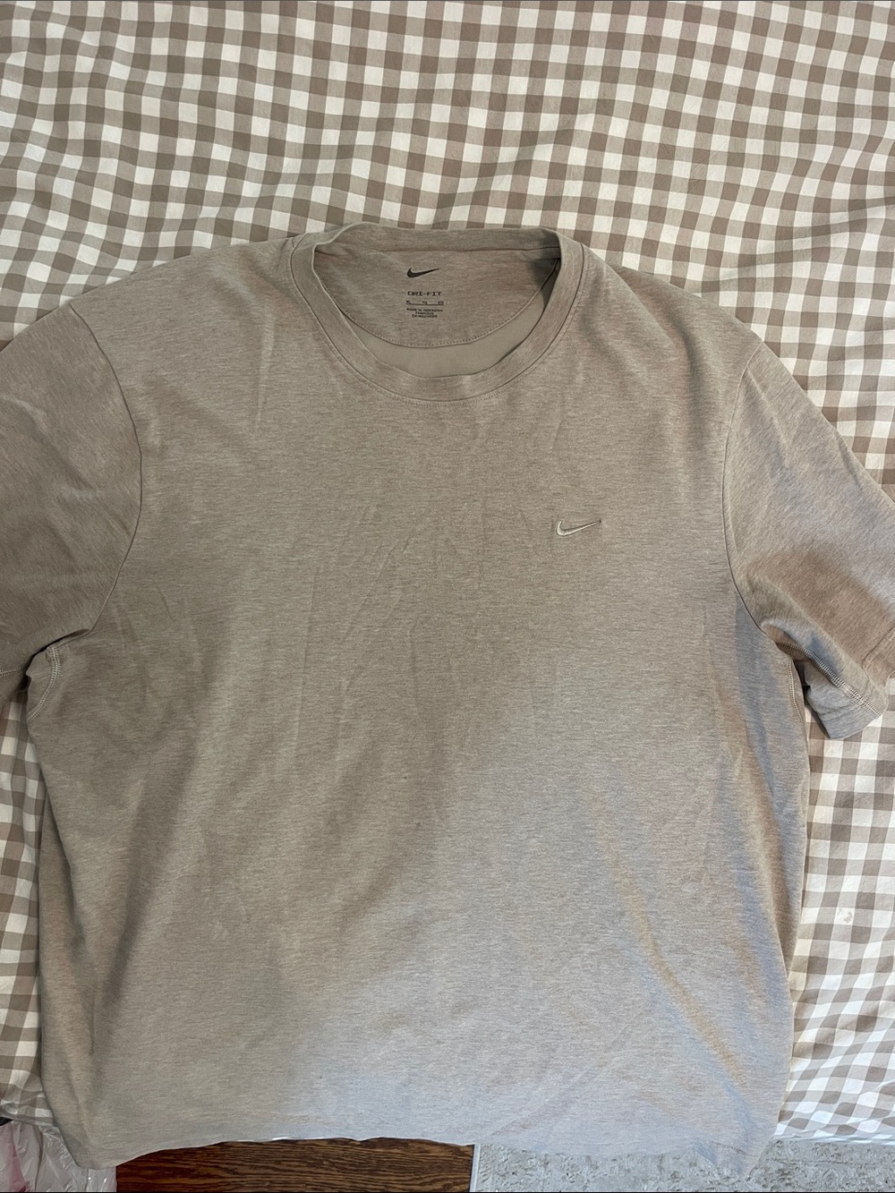 Nike Men's Light Gray Crew Neck Dri-FIT Tee